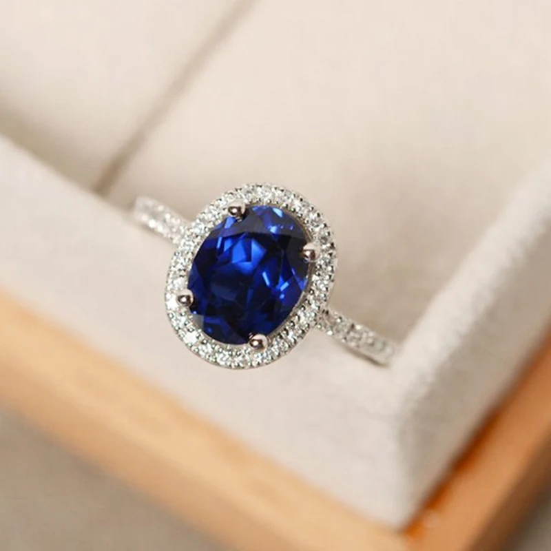 Classical Oval Crystal Zircon Stone Ring High Quality Copper Multicolor Wedding Band Jewelry Promise Engagement Rings For Women - Цвет основного камня: NB