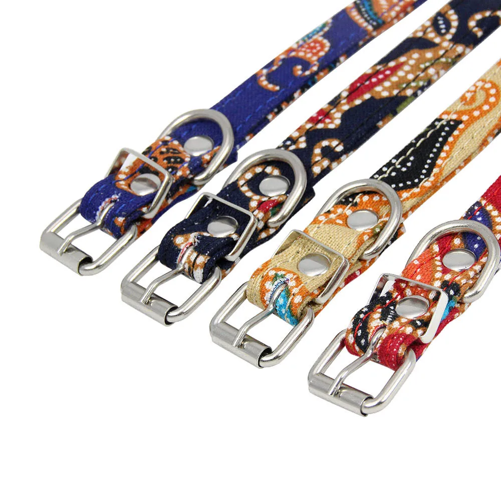 Pet Bohemian Style Dog Cat Collar Leather Adjustable Dogs Cats Collars Control Handle Training Pet Puppy Kitten Supplies Product