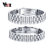 Vnox браслеты из гематита, браслеты для мужчин и женщин, биоэнергетическая терапия, браслет из нержавеющей стали, серебряный тон