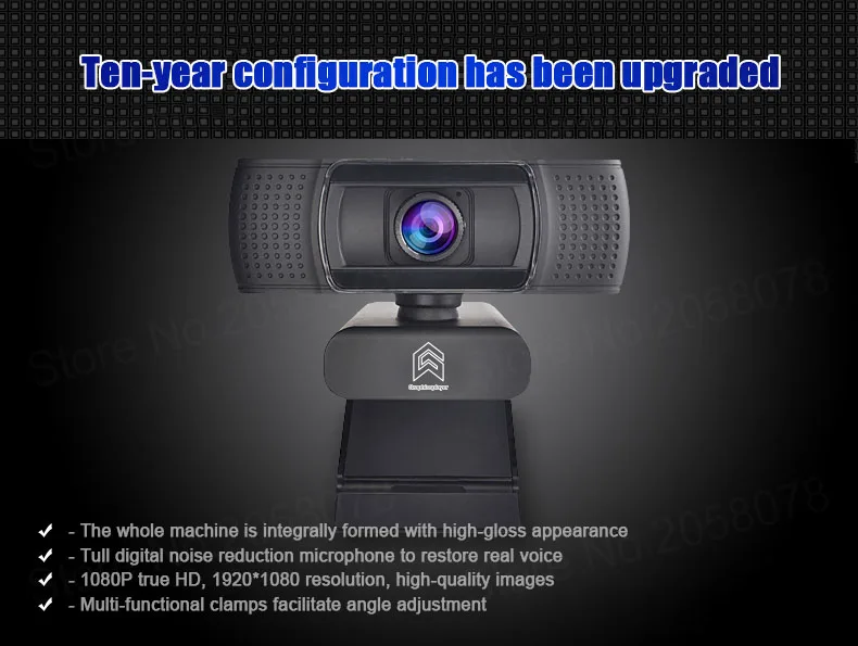 Webcam 1080P HDWeb com microfone HD embutido,