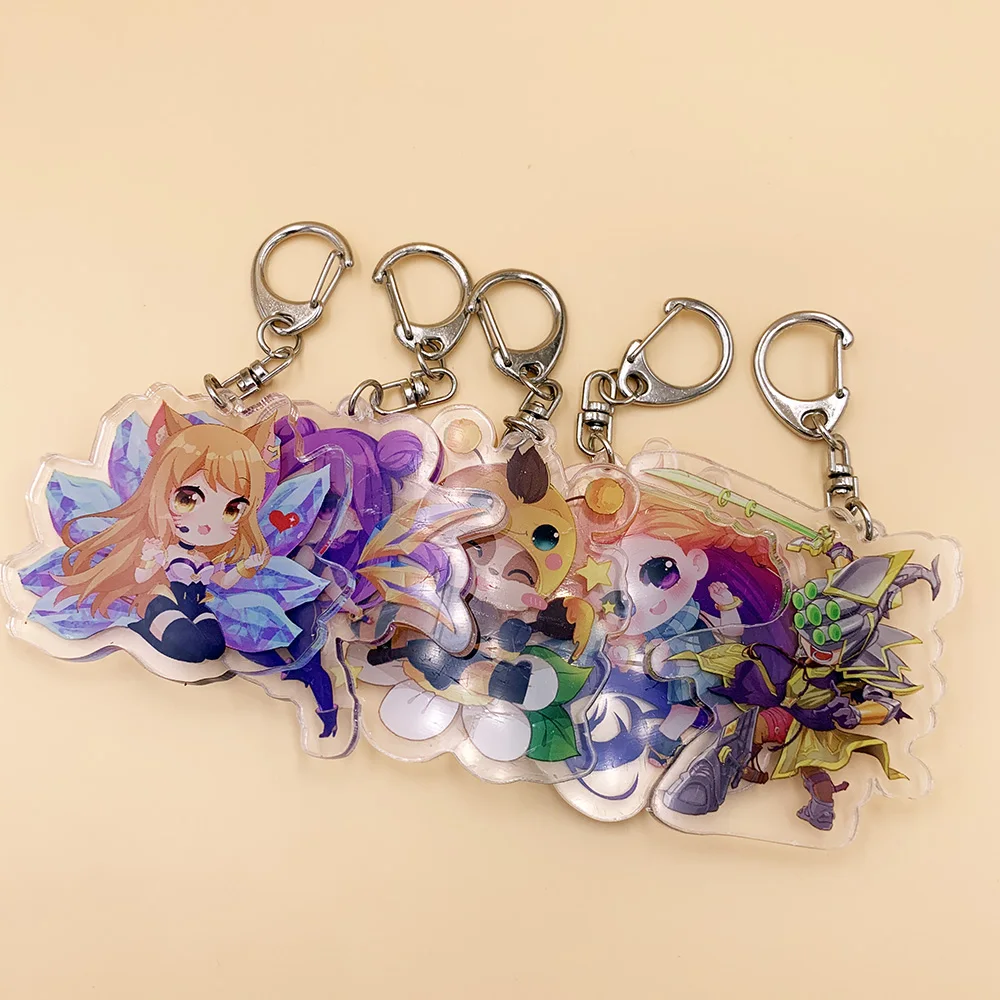 

Game League Of LOL Cosplay Key Chain Anime Legends KDA Kaisa Ahri RAKAN XAYAH Acrylic Key Pendants Boyfriend gifts