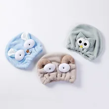 Толстый коралловый бархат сверхпрочный водопоглощающий милый животные мультфильм сухая шапочка для волос быстросохнущая головной убор производители оптом