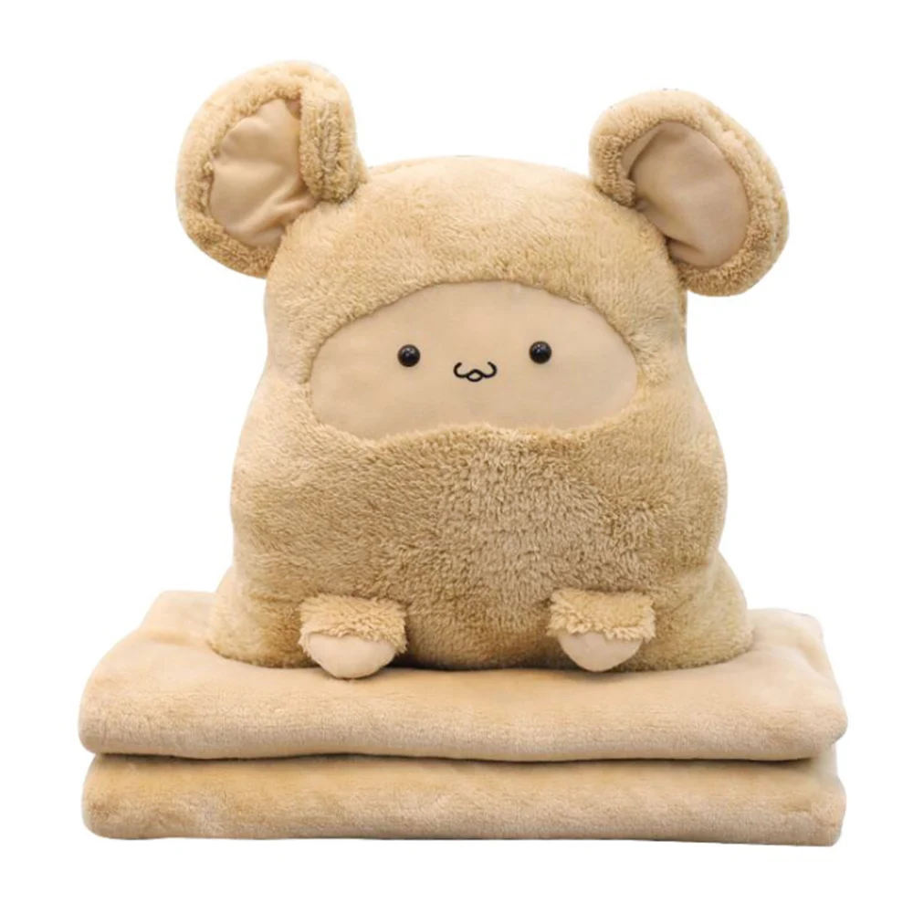 110x160cm Cushion Blanket pillow multi-function blankets cartoon Cat Coral Fleece plush child adult sofa bed home car Decor - Цвет: Золотой