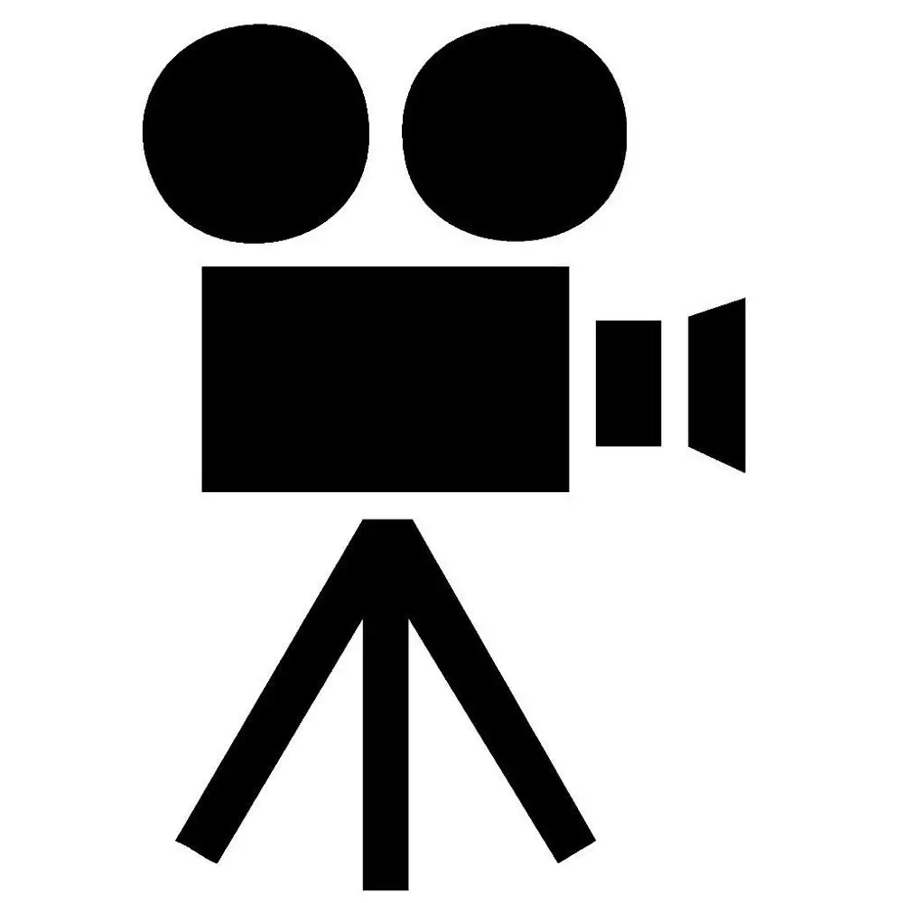 

8.9CM*12.8CM Lovely Filming Camera Window Decal Vinyl Black/Silver Car Sticker C22-0867