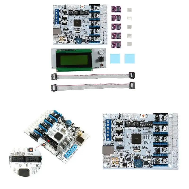 Комплект материнской платы для 3D-принтера GT2560 плата контроллера DRV8825 драйвер lcd 2004 GT66