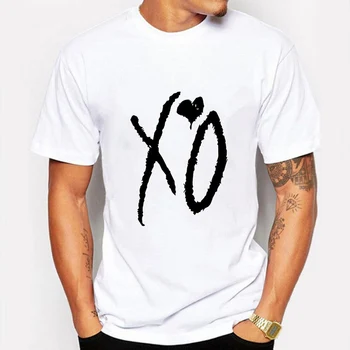 

Cutee Monster The Weeknd XO T shirt Men Letter Heart Printed T-Shirt Hip Hop Boy Short Sleeve t-shirt top Tee Clothes
