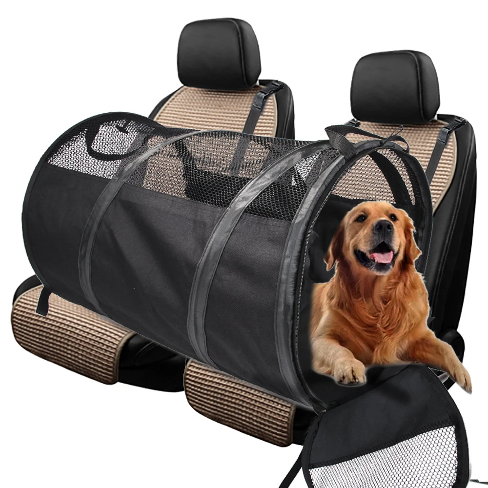 Automotive Pet Containment Barrier Kennel Dogs Carrier Petyoung Collapsible Travel Pet Tube Portable Breathable Car Kennel Crate