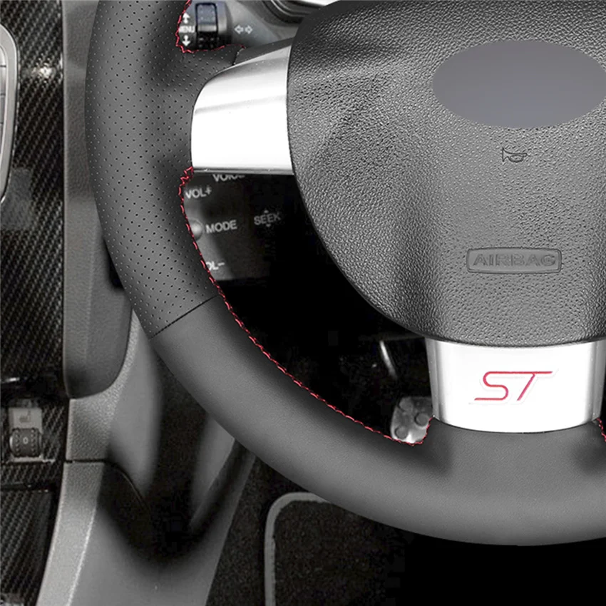 MEWANT черный чехол рулевого колеса автомобиля из искусственной кожи для Focus ST 2005 2006