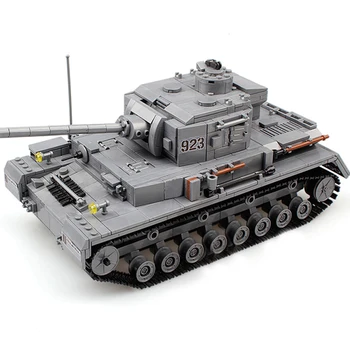 

1193PCS German PZKPFW IV F2 Tiger Tank Model WW2 Military Vehicles Building Blocks Compatible Army Soldier Weapon Toys