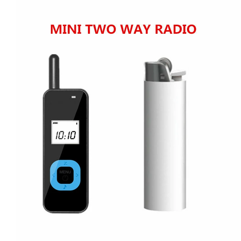 2PCS Mini Walkie Talkie 16CH 400-470MHz IP56 2-Way Radio Transceiver with Headset Rechargeable Range 1Km-3Km