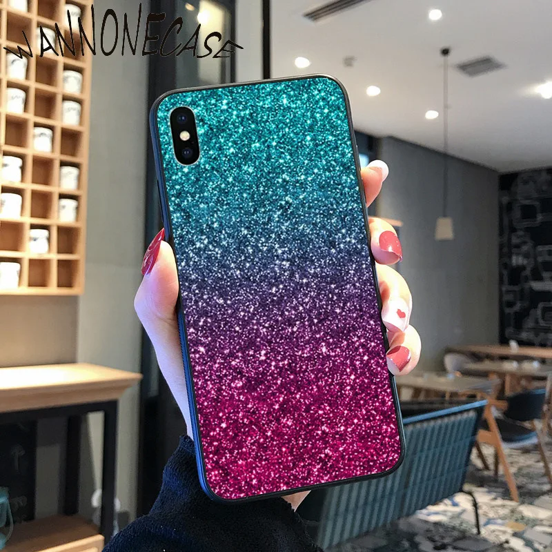 Hijau Perak Band Glitter Mewah Desain Unik PhoneCase untuk iPhone 8 7 6 6S Plus X XS MAX 5 5S SE XR 11 11pro Promax Ponsel