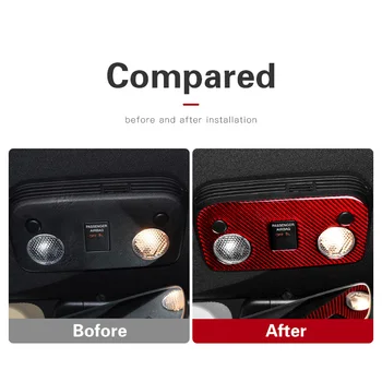 

Carbon Fiber Reading Light Sticker Control Panel Auto For Ford Mustang 2015-2019 Red Sun-proof Decal