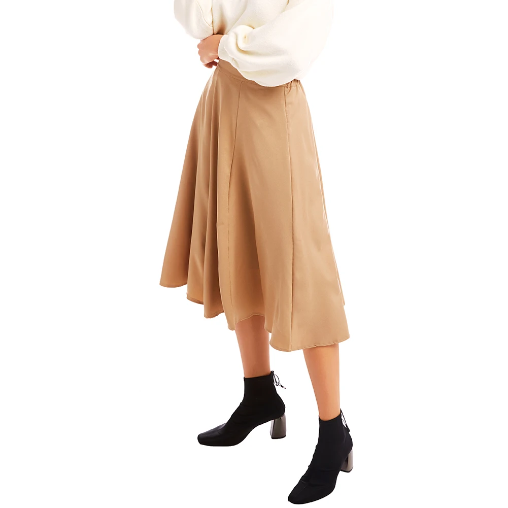 Seluxu осень зима Женская юбка faldas mujer moda jupe femme однотонная женская юбка Повседневная элегантная юбка с высокой талией