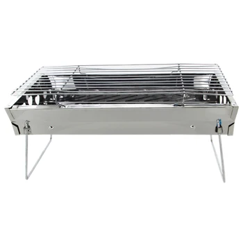 

Hot Portable Charcoal Grill Stainless Steel/Cold Rolling Steel BBQ Grill For Barbecue Outdoor Cooking Camping Picnics 1pcs