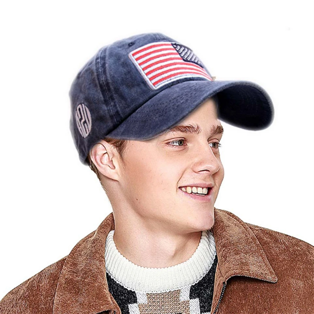 Новая взрослая шляпа с американским флагом, вымытая старая бейсболка с буквами, модная унисекс шляпа в стиле хип-хоп, Весенняя хлопковая бейсболка