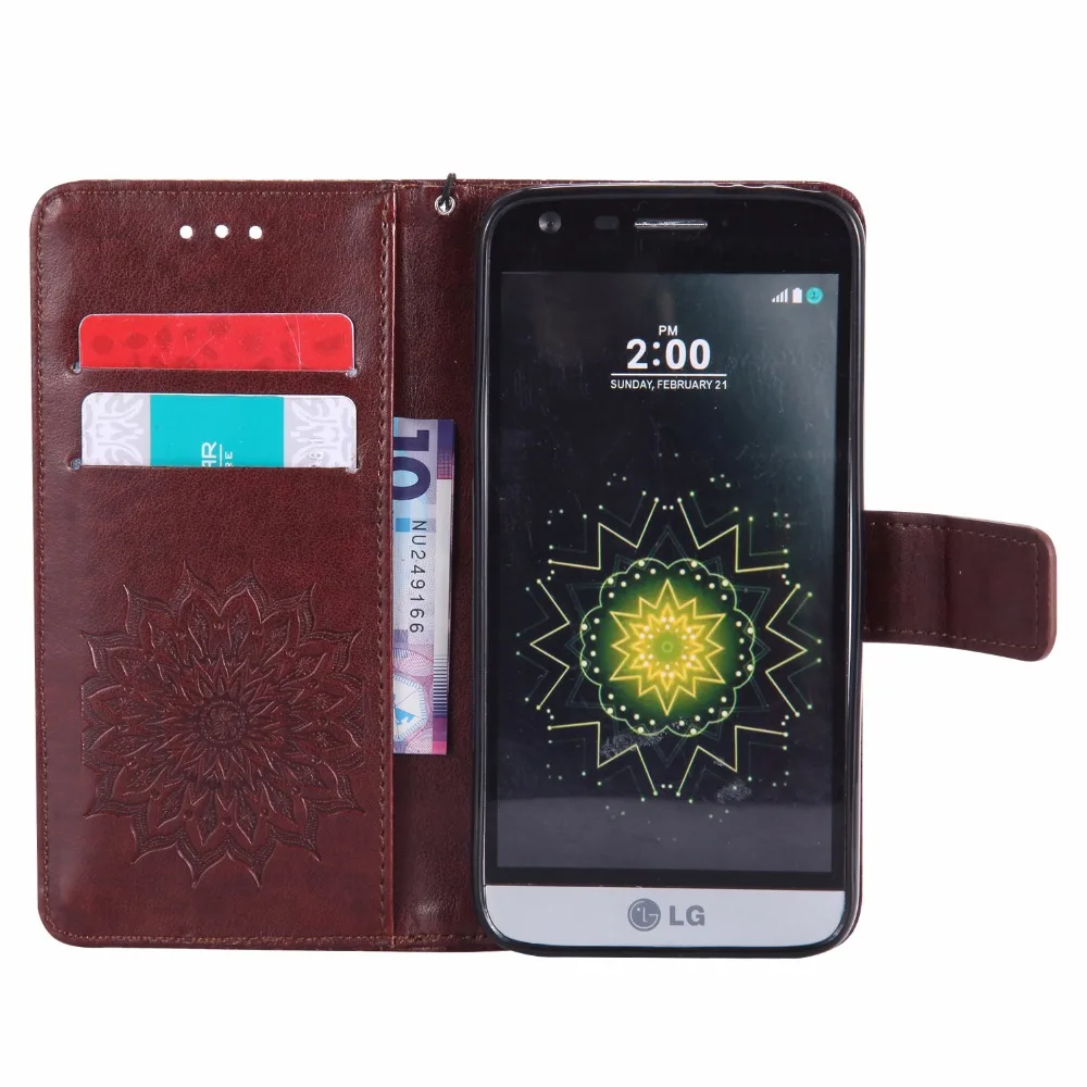 Чехол с тисненым цветком для LG G5, чехол для LG G5 H830 H840 H850, чехол 5,3 дюйма+ держатель для карт