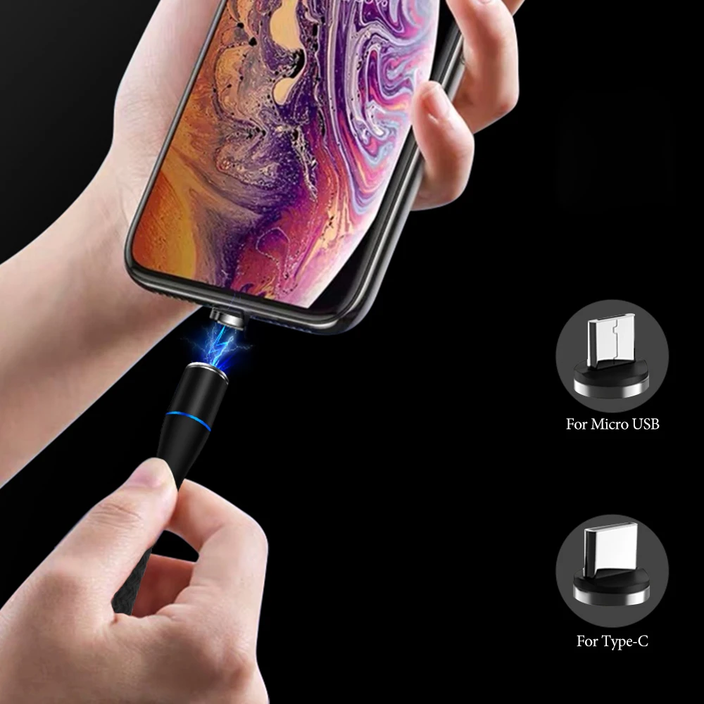 1 м Магнитный кабель type-C кабель для быстрой зарядки для Redmi Note 8 Pro магнитное зарядное устройство Micro USB провод телефонный кабель для Redmi Note 5 Pro