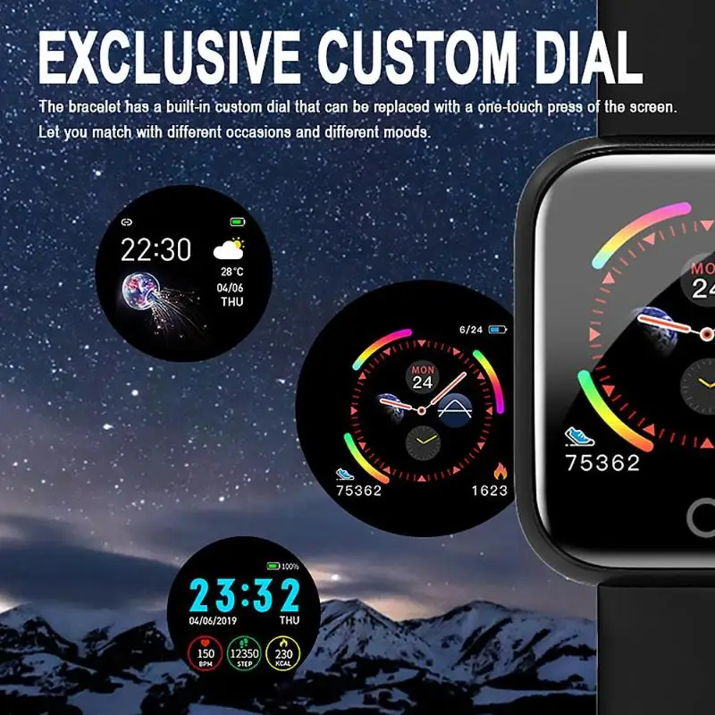 Лидер продаж, умный браслет, Одноцветный, I5, IP67, умные часы, пульсометр, измеритель артериального давления, смарт-браслет для iOS, Android