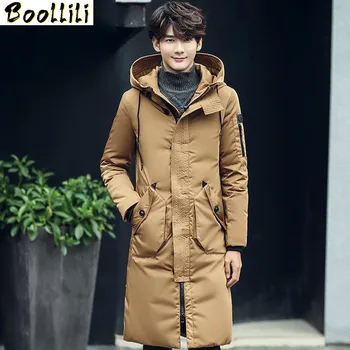 

Boollili Winter Jacket Men Long Down Jacket Male Thick Parka Slim Korean Black Coat Mens Clothing Overcoat Casaco Masculino