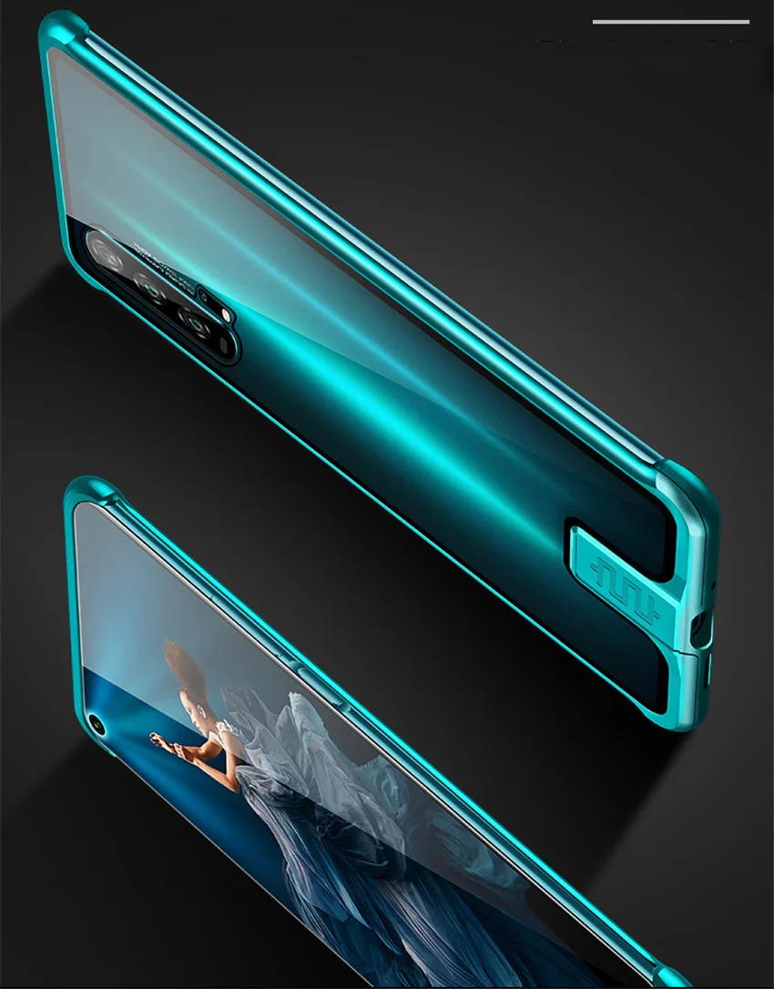 R-just Borderless Series Metal Frame Phone Case For Huawei Honor 20 Protect Case Glass Back Cover Cases For Huawei Honor 20 Pro (7)
