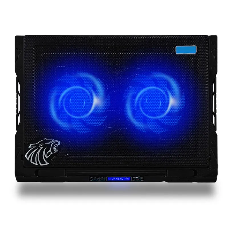 

Laptop Cooling Pad Temperature Control Touch Screen Quiet LED Light Notebook Cooler Stand For 14-19inch Laptop