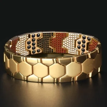 Gold-Titanium-Magnetic-Bracelet-Man