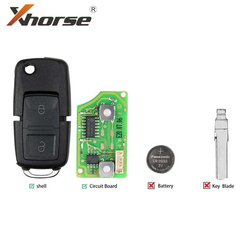 Универсальный пульт дистанционного управления Xhorse VVID2 XKB508EN 2 кнопки для VVDI Key Tool 10