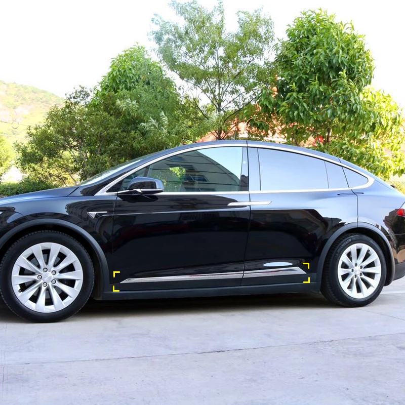 Us 7728 16 Offfor Tesla Model X 2016 2017 2018 2019 Abs Chrome Side Door Car Body Molding Strips Cover Trim Car Styling Accessories In Interior