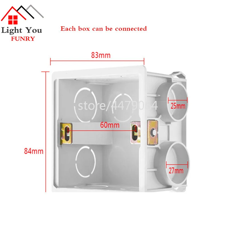 

Socket Base Outfit Junction Box Surface Mount Bottom Box Wall Switch Socket Universal Installation box White