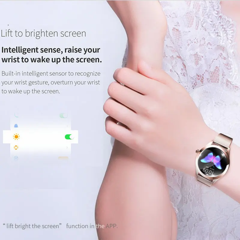Женские умные часы MISTEP KW10 водонепроницаемые IP68 Смарт с пульсометром Bluetooth для Android IOS фитнес браслет