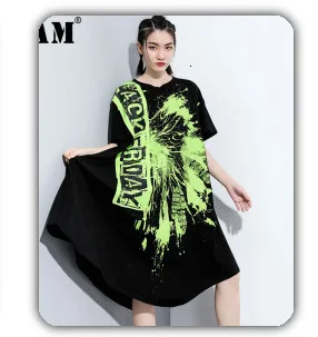 [EAM] 2020 New Spring Vintage O Collar Loose Three Quarter Sleeve Tops Full Length Pants Suit Summer Women Fashion Tide OA979