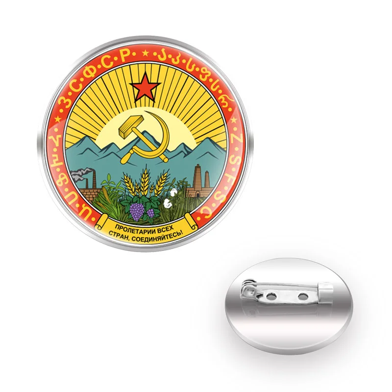 Unione Sovietica Falce Martello Cccp Пролетарии Все"Стран Соединяйтесь Spille Decorazione Collare Pin Cupola Di Vetro Брошки На Одежду