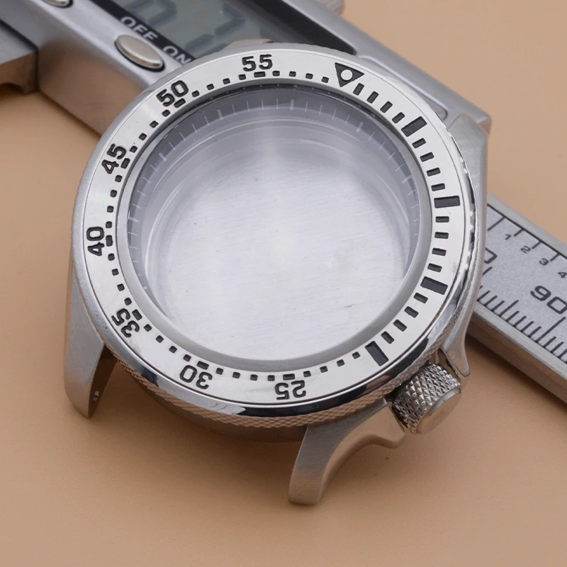 Seiko Mod Nh35 Case Skx007 Watch Case Polished Silver/matte Black Case