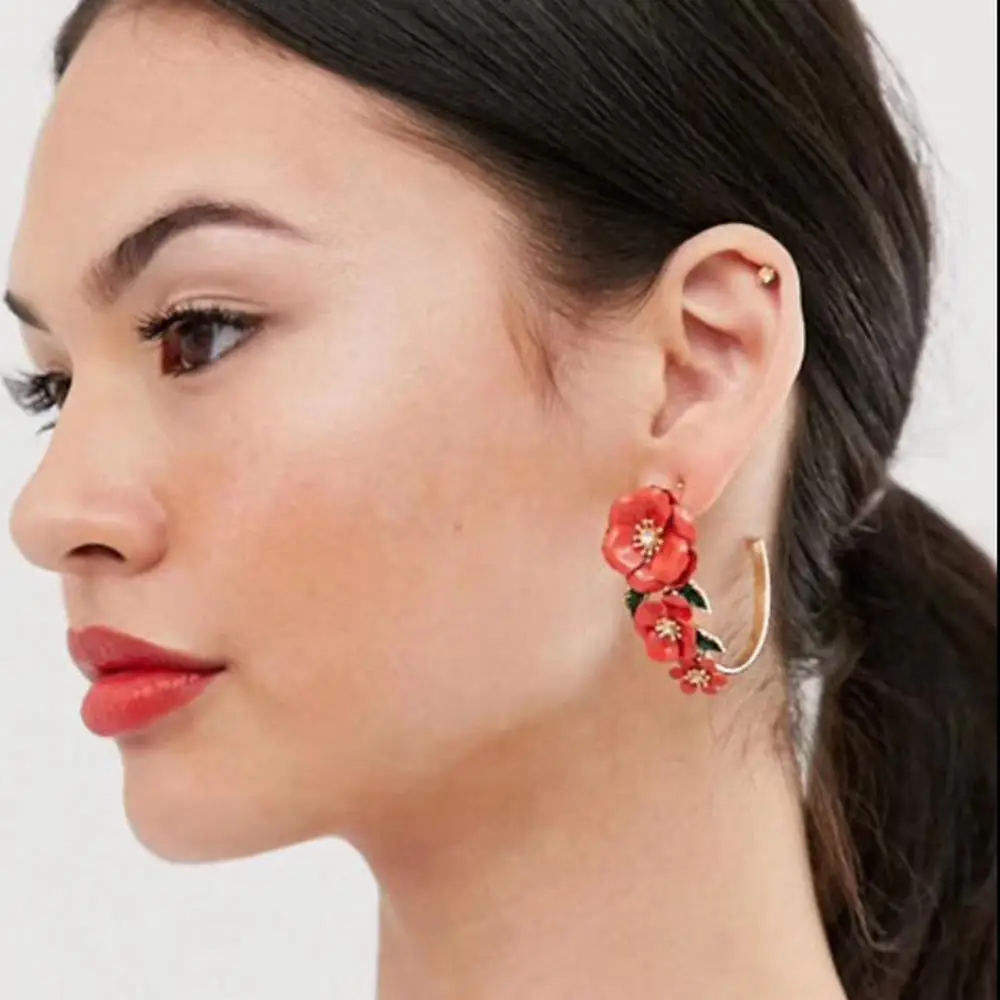

Vedawas Brand Hoop Earrings For Women Colorful Moon Brincos Charm Maxi Gold Circle Statement Earrings Trendy Jewelry xg3400