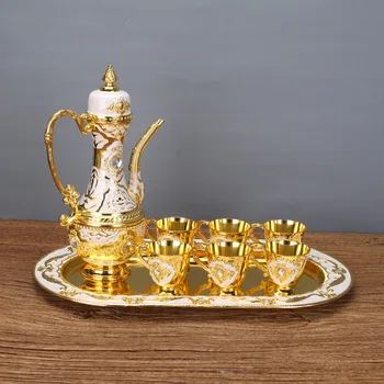 

European Style Russian New Zinc Alloy Creative Wine Glass Set Metal Crafts Gifts Home Wine Cabinet Decorations and Ornaments