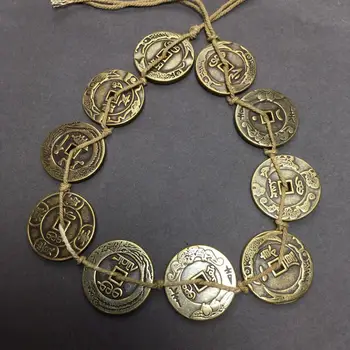 

Archaize copper ware thread wear money ten emperor money pendant open safe geomantic ancient money