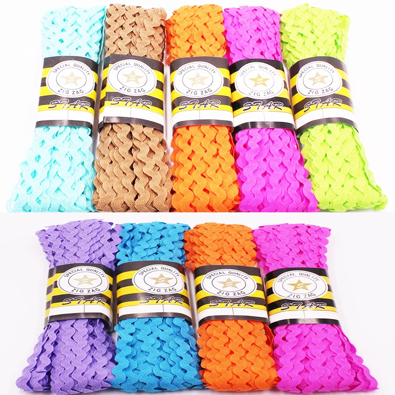 Rick Rack Trim Sewing Rick Rack Gift Wrapping ribbon Fabric Ribbons Bright  Color DIY Polyester 2 Rolls ( 8mm ) And lace - AliExpress