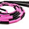 NEVERTOOLATE SOFT BEADS REAL 3 METER 3m black pink beaded skip rope white handle 21cm length freestyle beads skipping jump rope 3
