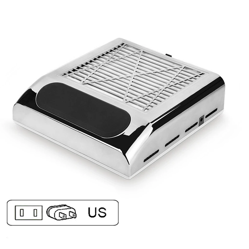 silver US Plug 80 Вт Очиститель ногтей пылесборник для ногтей Сушилка для ногтей инструмент для ногтей Настольный пылесборник профессиональные маникюрные инструменты - Цвет: silver US Plug