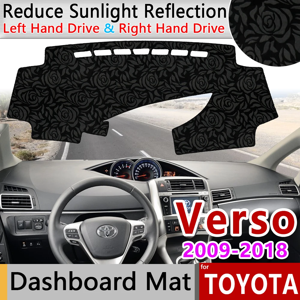 

for Toyota Verso AR20 2009~2018 SportsVan Anti-Slip Mat Rose Pattern Dashmat Dashboard Cover Pad Sunshade Cape Rug Accessories