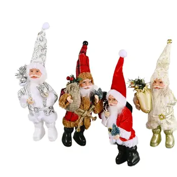 

4pcs set Christmas Decoration Supplies Standing Posture Santa Claus Doll Exquisite Doll Ornaments atmosphere Supplies