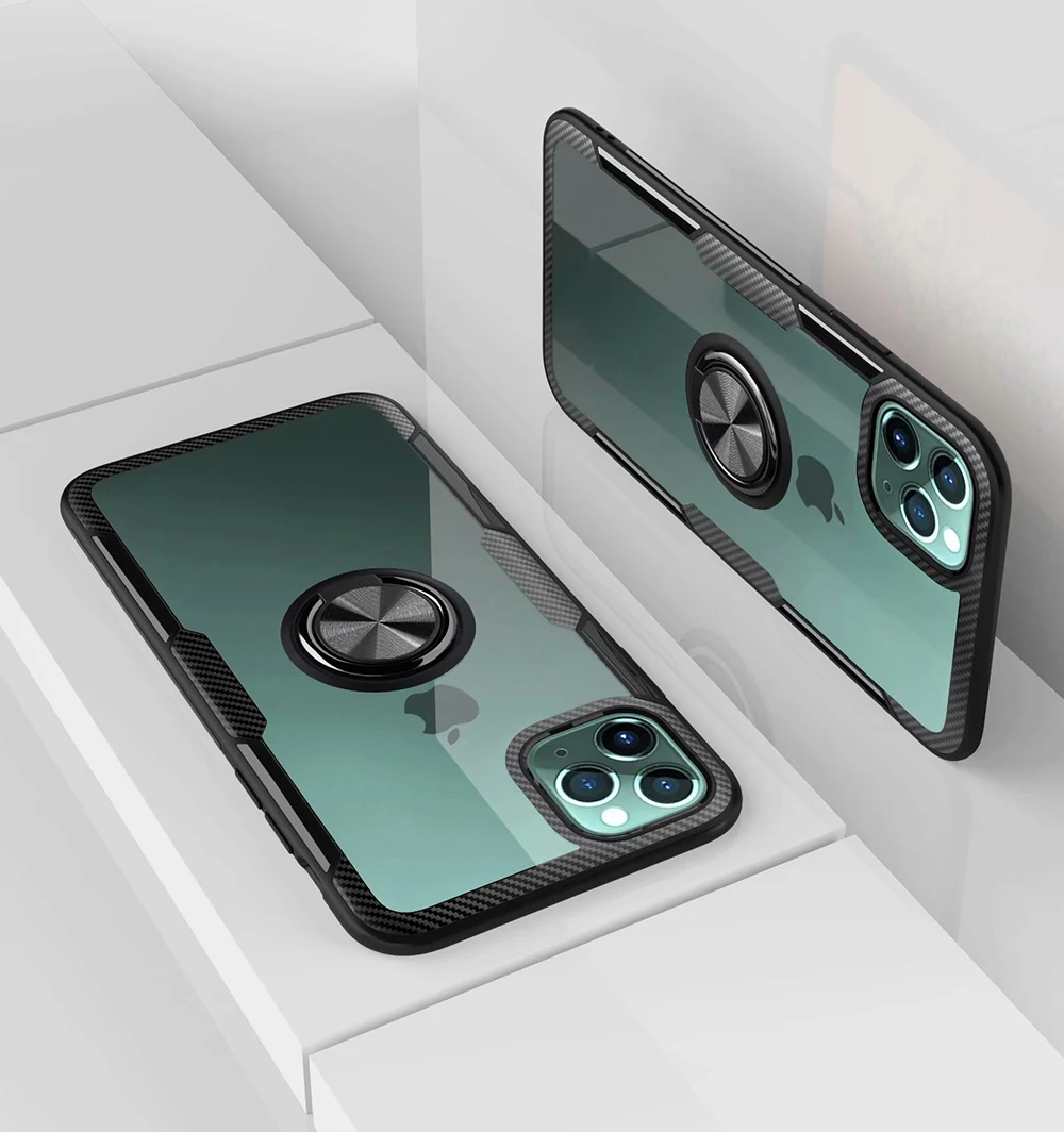 Для Apple iphone 11 pro max чехол прозрачный кольцевой кронштейн противоударный чехол для телефона для iphone 6 6S 7 8 Plus X XR XS Max чехол