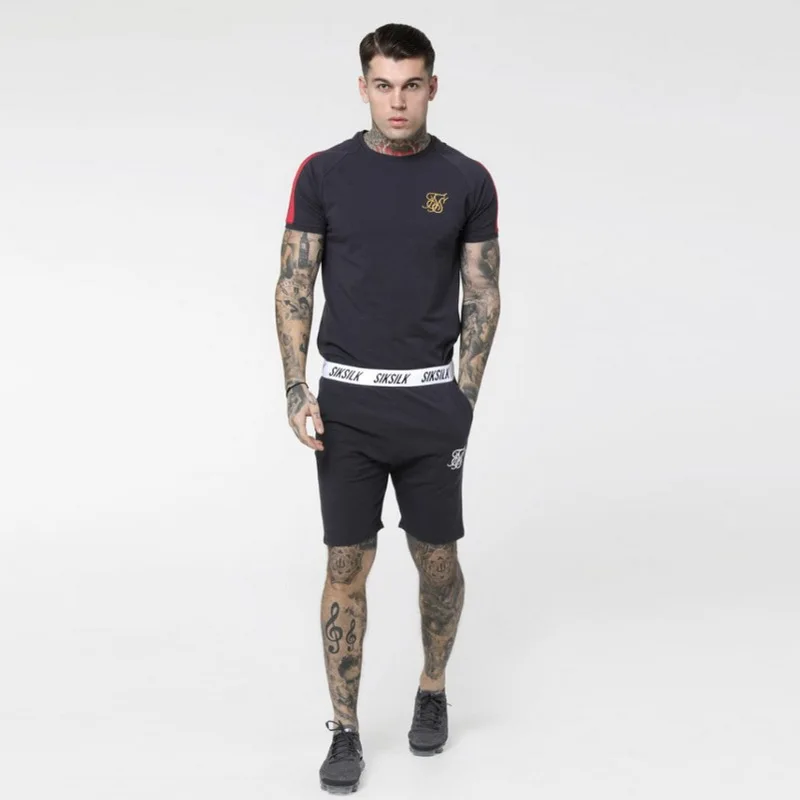 Мужские летние спортивные шорты Sik повседневные с шелковой вышивкой для фитнеса