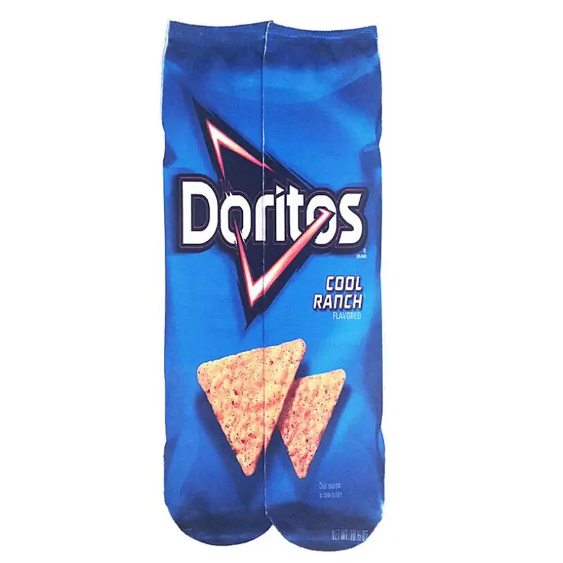 1 пара носков с 3D принтом забавные носки унисекс для мужчин и женщин с принтом картофельных чипсов Гольфы хлопковые длинные носки для мужчин - Цвет: 6