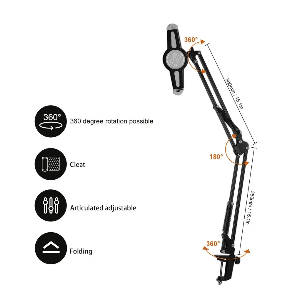 Подставка универсальная для планшета держатель кровати 360 градусов подставка держатель крепкий держатель руки крепление для 7-10,5 дюймов