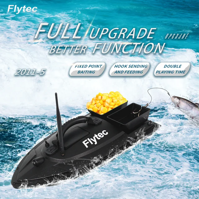 Flytec 2011-5 Bait Boat Fish Finder 1.5kg Loading 500m Remote Control Fishing RC Boat Professional Fisch Boat Speedboat 2