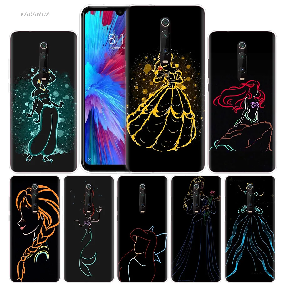 

Cartoon Princess Mermaid Case for Xiaomi Redmi Note 8 7 K20 CC9 7S S2 6 6A 7A Pro MI CC9 E 9T A3 A1 A2 Lite F1 TPU Phone Cover
