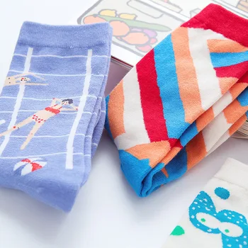 

Colorful Graffiti Women Socks Cotton Europe and America Cartoon Funny Socks Autumn Winter Calcetines Mujer Meias Fashion
