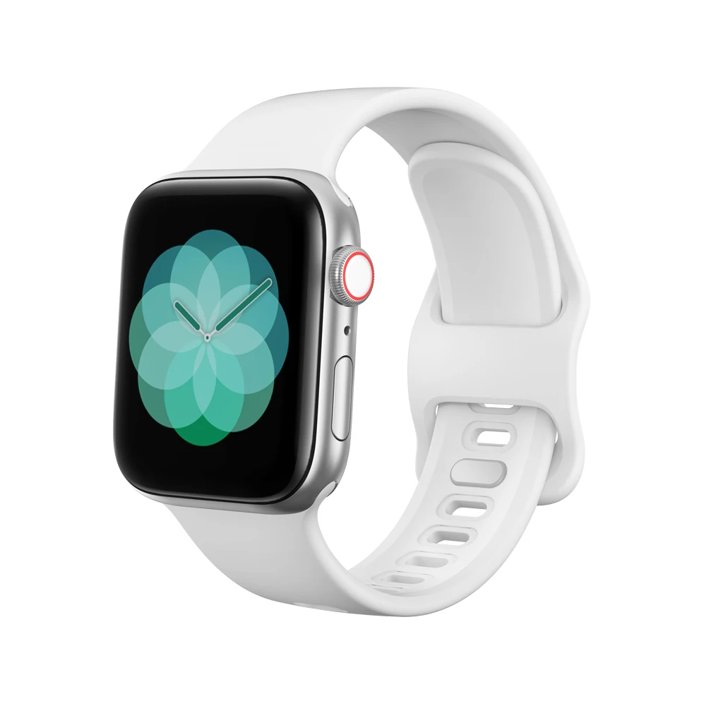 Спортивный ремешок для Apple watch 44 мм 40 мм iWatch 42 мм 38 мм pulseira Apple watch 5 4 3 жидкий силиконовый ремешок для часов браслет - Цвет ремешка: White