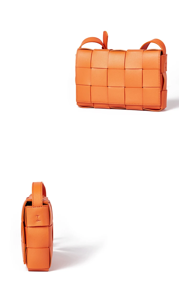 Женская сумка, маленькая квадратная сумка, кожаная сумка на плечо, Ретро стиль, большая клетчатая тканая сумка через плечо, брендовая простая сумка, новинка